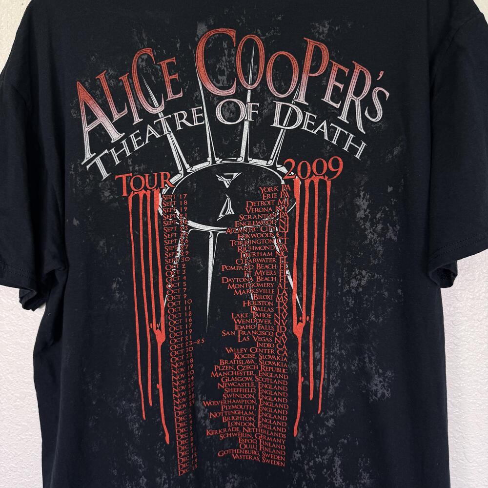 Alice Cooper Shirt Mens XL Theatre Of Death Tour 2009 Graphic Gildan Tee Y2K - Picture 5 of 8